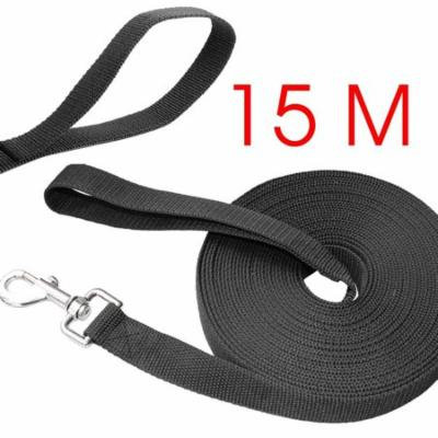 UEETEK 49 Feet Dog Obedience Leash/Training Agility Lead Leash Rope for Training Camping Backyard,(Black)