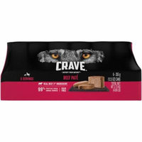 CRAVE Adult Wet Dog Food Beef Pate, 12.5 Ounce Can (6-Count)