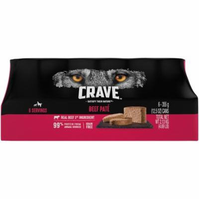 CRAVE Adult Wet Dog Food Beef Pate, 12.5 Ounce Can (6-Count)