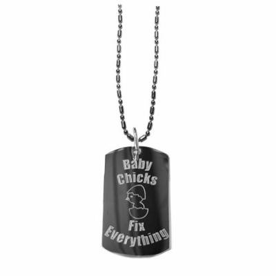 Baby Chicks Fix Everything - Luggage Metal Chain Necklace Military Dog Tag
