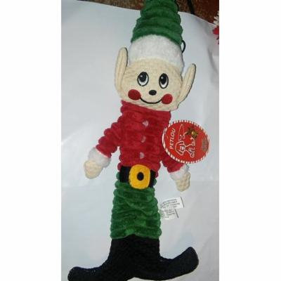 12 Inch Holiday Christmas Floppy Crinkle Elf With Squeaker Dog Toy By Petlou