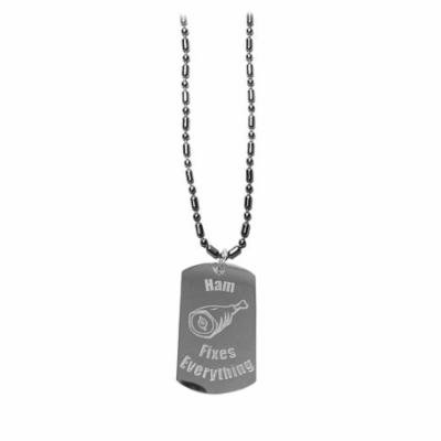 Ham Fixes Everything - Luggage Metal Chain Necklace Military Dog Tag