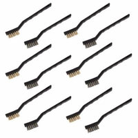 Pack of 12 Mini Wire Brush Set - Stainless Steel and Brass Brushes for Automotive, Cleaning, Detailing, Welding, 6.5 x 0.8 x 0.5 Inches