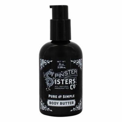 All Natural Handcrafted Body Butter Pure and Simple - 4 oz. by Spinster Sisters Co. (pack of 2)