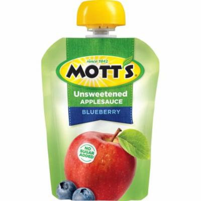 Mott's Unsweetened Applesauce Pouches, Blueberry, 3.2 Oz, 24 Count