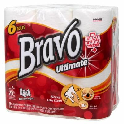 BRAVO Ultimate Premium Paper Towels 6-Pack (4 Packs of 6 Rolls, 88 Sheets per Roll)