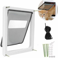 Pet Door White, Extra Large for pet to 90 lbs, Telescoping Frame BTC