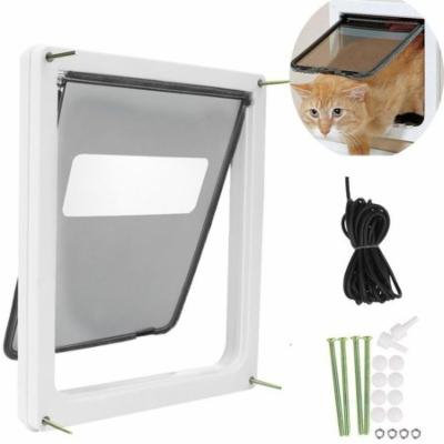 Pet Door White, Extra Large for pet to 90 lbs, Telescoping Frame BTC