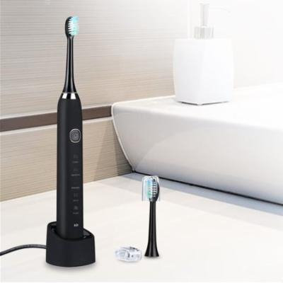 Electric Toothbrush, Wireless Rechargeable Electric Power Toothbrush 5 Modes Oral Care Toothbrush with Charging Base, 2 Replacement Brush Heads, 1 Travel Case