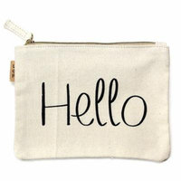 StylesILove 100% Cotton Multi-use Makeup Cosmetic Travel Clutch Pouch Bag (Hello)