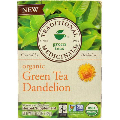 Traditional Medicinals Dandelion Green Tea Bags, 16 count, (Pack of 3)