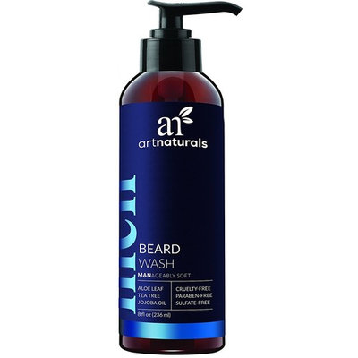 ArtNaturals Natural Beard Shampoo Wash - (8 Fl Oz/236ml) - Infused with Aloe Vera, Tea Tree and Jojoba Oil - Sulfate Free
