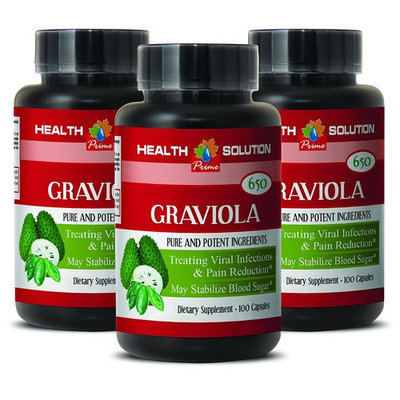 Colon health - PREMIUM GRAVIOLA EXTRACT 650 Mg - Vitamins for men - 3 Bottles 300 Capsules