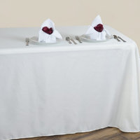 Balsacircle 90' x 132' Polyester Rectangular Tablecloth Rounded Corners - Ivory