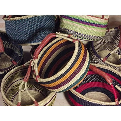 SHOPPING BASKET Ø 37 CM - HANDMADE GHANA BOLGA AFRICA - FAIR TRADE
