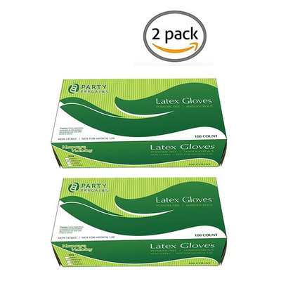 Party Bargains Latex Gloves | Allergy free Food save Disposable Powder Free Plastic Comfort Glove set Perfect for serving in Wedding, Parties, Events - Medium | Pack of 200