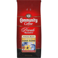 Community Coffee Private Reserve Whole Bean Coffee, Kona Blend, 12 oz