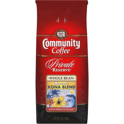 Community Coffee Private Reserve Whole Bean Coffee, Kona Blend, 12 oz