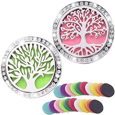 Car Fragrance Essential Oil Diffuser -2 PACK with 20 replacement Color Pads- for Vent Clip Clamp Bling Bling Car Aromatherapy Diffuser