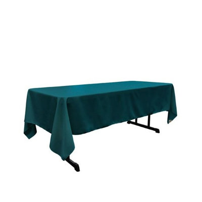 LA Linen TCpop60x108-TealDrkP82 Polyester Poplin Rectangular Tablecloth Dark Teal - 60 x 108 in.