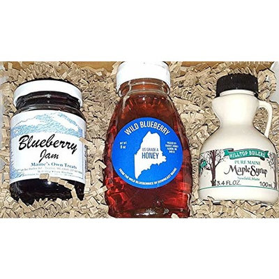 Maine Holiday Jam & Honey Gift Set - Pack of 3 (Jam, Honey, Maple Syrup)