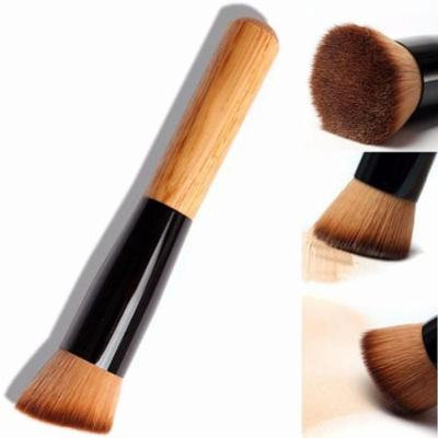 Clearence!Wooden Liquid Foundation Powder Makeup Brush Flat Angled/Round Head GOGBY