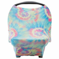 Parker Baby 4 in 1 Car Seat Cover for Girls and Boys - Stretchy Carseat Canopy, Nursing Cover, Grocery Cart Cover, Infinity Scarf - Tie Dye