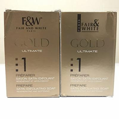 Lot Of 2 Fair & White 1 PREPARE Gold Satin Exfoliating Bar Soap 200gr/7oz