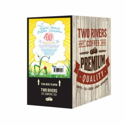Two Rivers Coffee, Light Sampler, 40 Count Kcups
