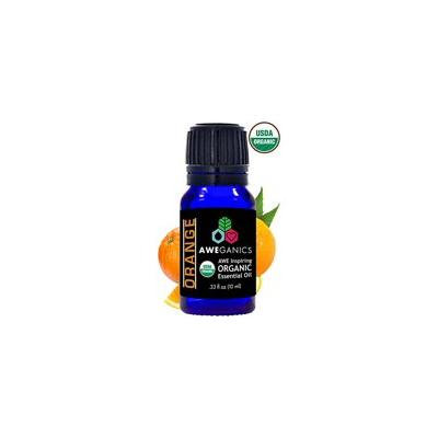 Aweganics Pure Orange Oil USDA Organic Essential Oils, 100% Pure Natural Premium Therapeutic Grade, Best Aromatherapy Scented-Oils for Diffuser, Home, Office, Women, Men - 10 ML - MSRP $14.99