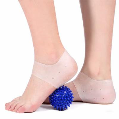 Plantar Fasciitis Treatment,Heel Pain Relief Protectors 1 pairs with 1 Foot Massage Ball Reduce Pressure on Heel,Relief Heel Pain and Cracked Heel(White)