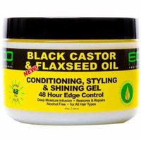 2 Pack - ECO Styler BLACK CASTOR AND FLAXSEED OIL CONDITIONING STYLING AND SHINING GEL 8 oz