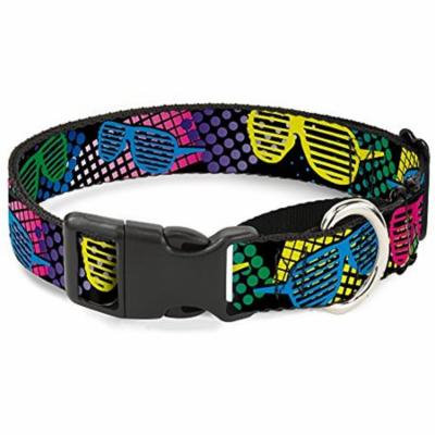 Buckle-Down Eighties Shades Black Neon Martingale Dog Collar