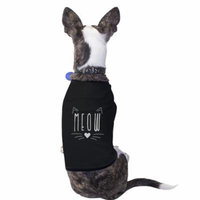 Meow Cotton Pet Shirt Black Small Dogs Clothes