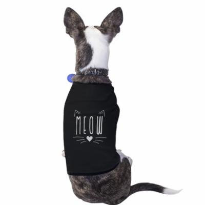 Meow Cotton Pet Shirt Black Small Dogs Clothes