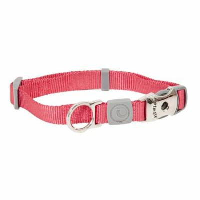 Petmate Deluxe Signature Geranium Pink Metal Clip Collar 14-20