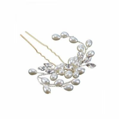 Stylish Wedding Bridal Pearl Flower Crystal Hair Pins Bridesmaid Clips Side Comb USHHE