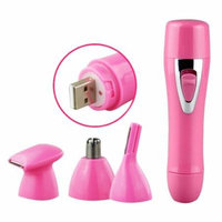 Electric Hair Remover USB Rechargeable Electric Epilator Body Hair Remover with 4 Replaceable Heads