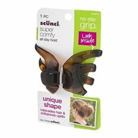 No-Slip Grip Hair Clip Uniq Shape Black/Dark Brown