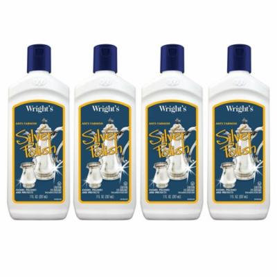 Wright's Silver Polish - Gently Clean and Remove Tarnish Without Scratching, 7 Fl. Oz. - 4 Pack