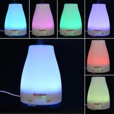 Portable Aromatherapy Essential Oil Diffuser with Color LED Lights Ultrasonic Cool Mist Humidifier Changing and Waterless Auto Shut-off Function for Home Office Bedroom Room 120ml 24V US Plug ANGHE