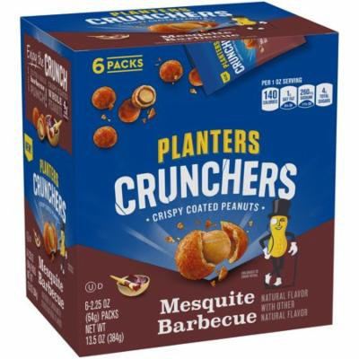 Planters Crunchers Mesquite BBQ Peanuts, 2.25 oz, 6 Ct