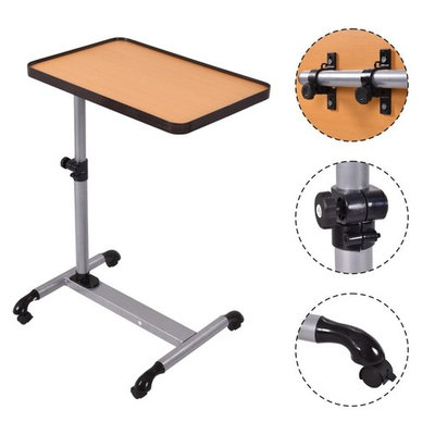 All Goodly Laptop/Medical/Elderly/Patient Top Overbed Bedside Rolling Table (BEECH WOOD)