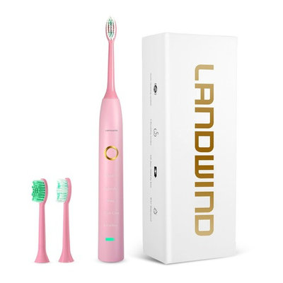 Electric Toothbrush Kids, Rechargeable Sonic Electric Toothbrush for Kids 8-16 FDA Approved with 5 Deep Clean Modes & 2 Adaptable Bass Brushing Heads 4 Charges for 1 Year Waterproof &Washable-Pink