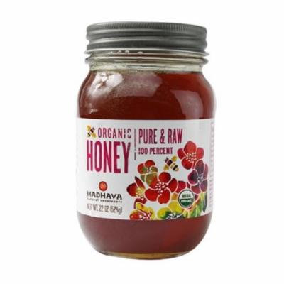 Madhava Honey Organic Pure and Raw Honey Case of 6 22 oz.