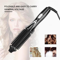 Ceramic Tourmaline Foldable Anion Hair Brush Curler Hair Curling Iron Hair Styling Tools US