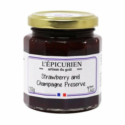 L'Epicurien - Strawberry and Champagne Jam, 7.4oz (210g) Jars (2-PACK)