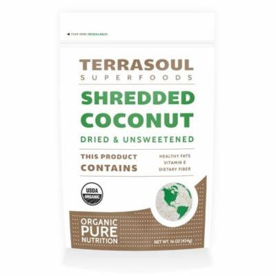 Terrasoul Superfoods Organic Medium Shredded Coconut, 1.0 Lb