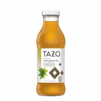 Tazo Organic Iced Tea, Green Tea, 13.8 Ounce Glass Bottles, 8 Pack