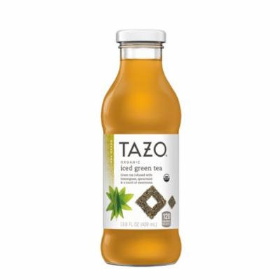 Tazo Organic Iced Tea, Green Tea, 13.8 Ounce Glass Bottles, 8 Pack